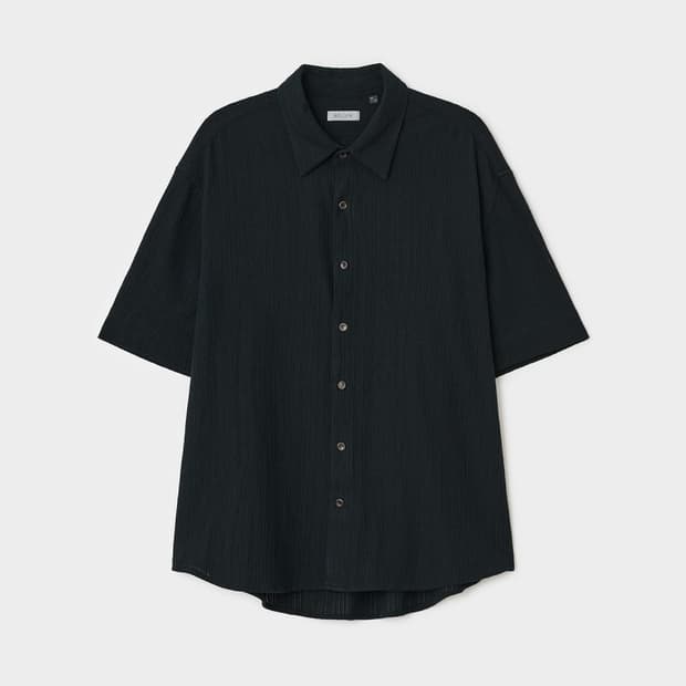 벨리에 서피스 숏 슬리브 셔츠 시어 블랙