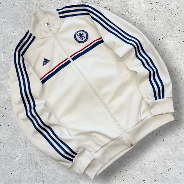 [110] 13s 아디다스 첼시 트랙탑 져지 집업 화이트 D384