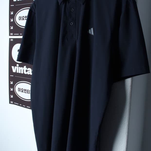 (2XL) 아디다스 반팔 카라 티셔츠 빅사이즈 기능성 네이비-H35194