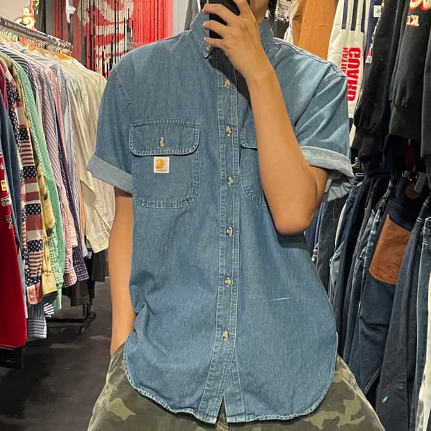 [IM] carhartt 칼하트 데님 반팔셔츠