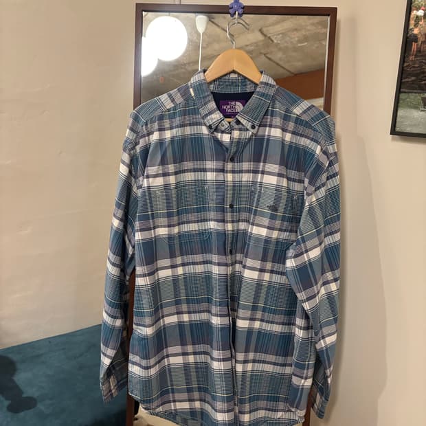 노스페이스 퍼플라벨 체크 워크셔츠