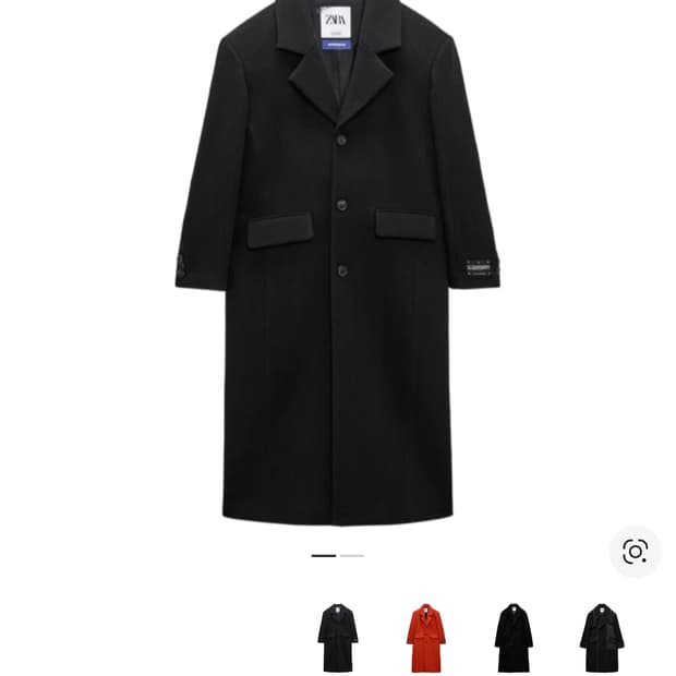 M) 자라 x 아더에러 울 블렌드 오버사이즈 코트 블랙