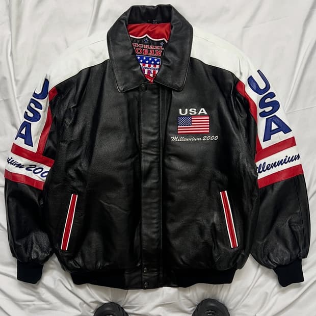 마이클호번 밀레니엄 성조기 가죽자켓