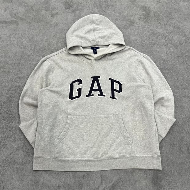 L GAP 갭 기모 후드티 그레이