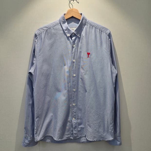 AMI 아미 스몰 하트 로고  옥스퍼드 셔츠