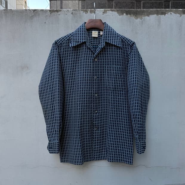 빈티지 오픈 카라 셔츠