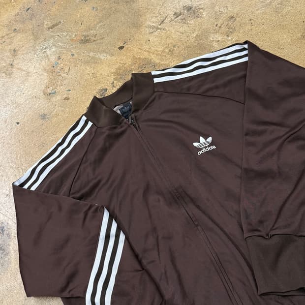 아디다스 브라운 파이어버드 져지 트랙탑 105