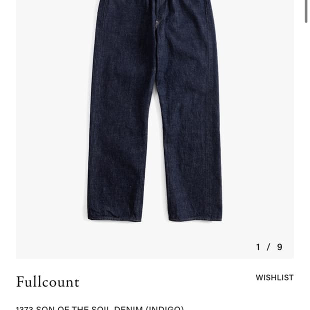 풀카운트 1373 son of the soil denim 32x32