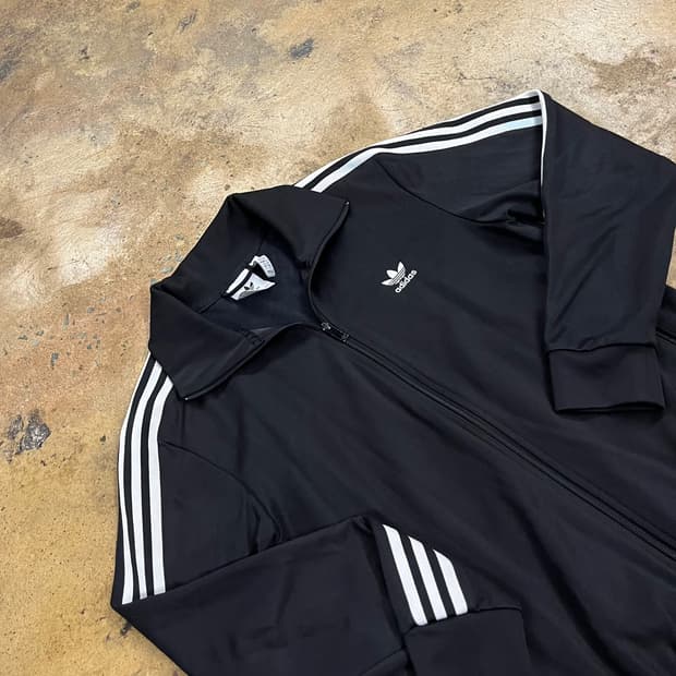 아디다스 블랙 베켄바우어 투웨이 져지 트랙탑 