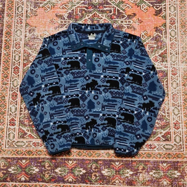 90s 엘엘빈 플리스 스냅티 / 초레어