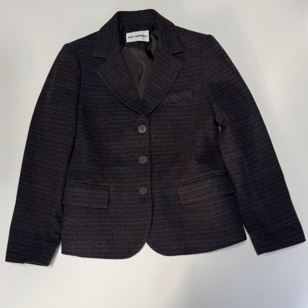 여성 칼라거펠트 24년도 양모 빈티지 체크 자켓 55