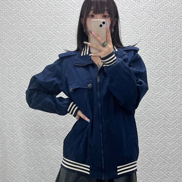 아디다스 흑탭 올드스쿨 레트로 프레피 바시티 자켓 105 C13096