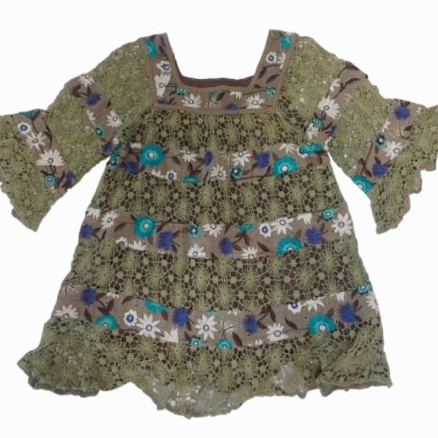 모리걸 페어리 꽃무늬 레이스 블라우스