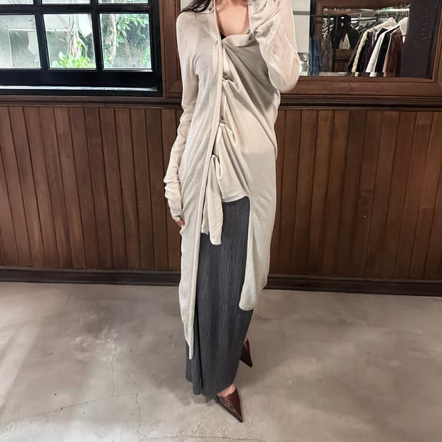 RICK OWENS stud long cardigan