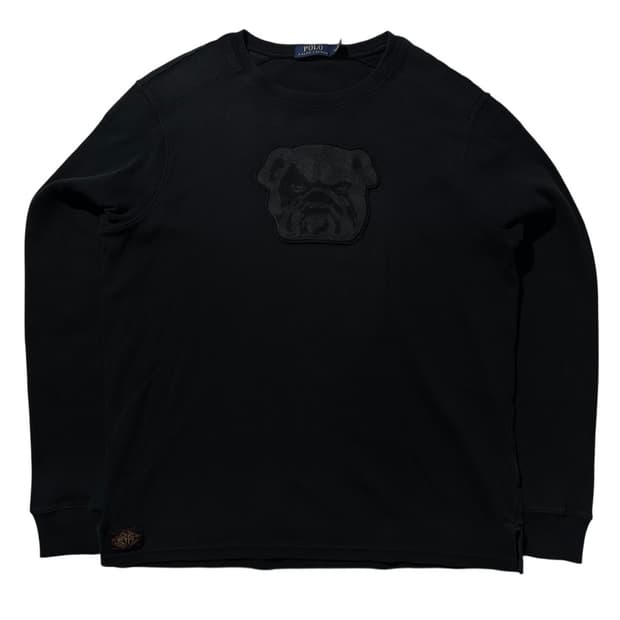 폴로 랄프로렌 불독 패치 맨투맨 블랙