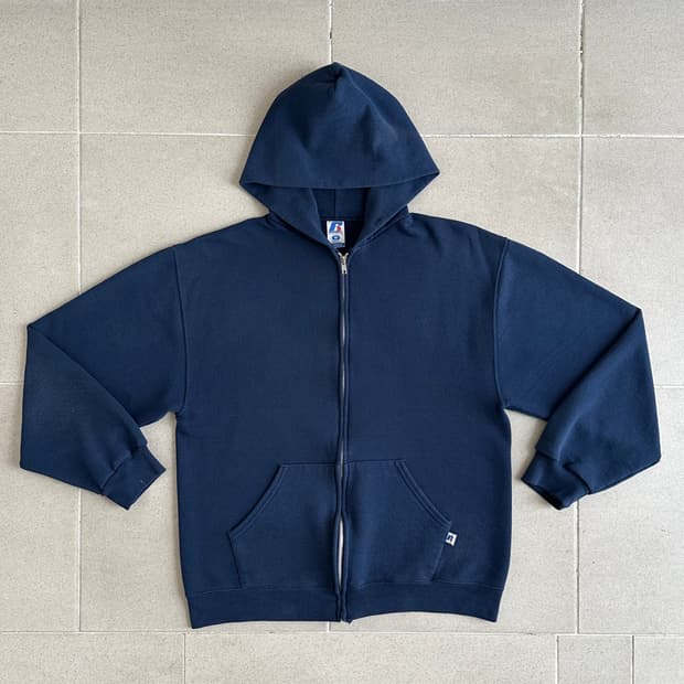 빈티지 러셀 후드집업 네이비 M