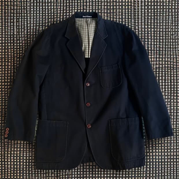헨리코튼 네이비 코튼 블레이저 Made in Japan