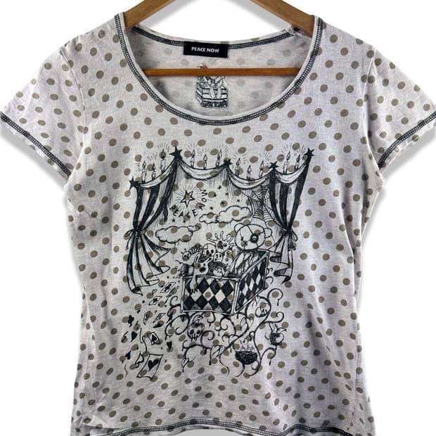 JPN 키치 도트 반팔슬리브2164