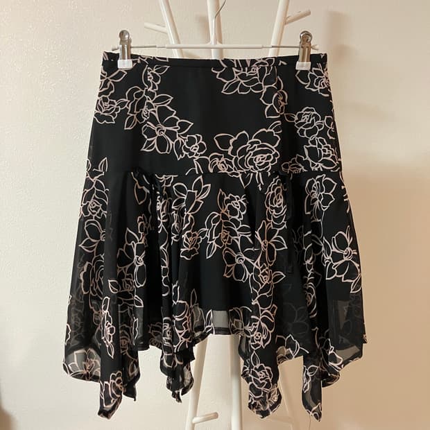 Talassio 오리엔탈 플라워 스커트 페어리 일본빈티지