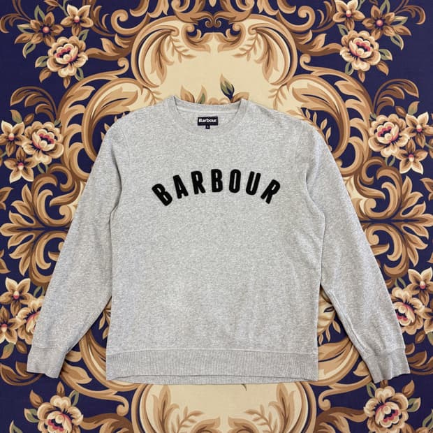 (XL)바버 Barbour 스펠아웃 맨투맨(그레이)