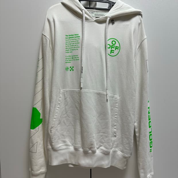 [네고 가능] XL 오프화이트 아치셰이프 후드티 화이트