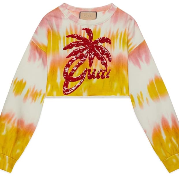 GUCCI 구찌 타이다이 크롭 스웻셔츠 XS