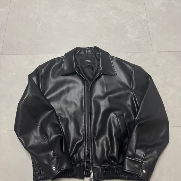 신세틱 레더 오버사이즈 블루종 재킷