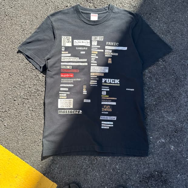 Supreme 18F/W Cutouts Head line print T