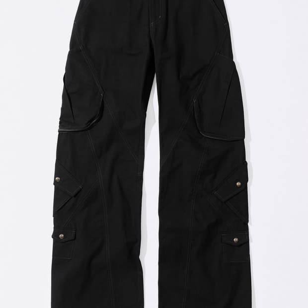 스컬프터 워시드 카고 팬츠 블랙