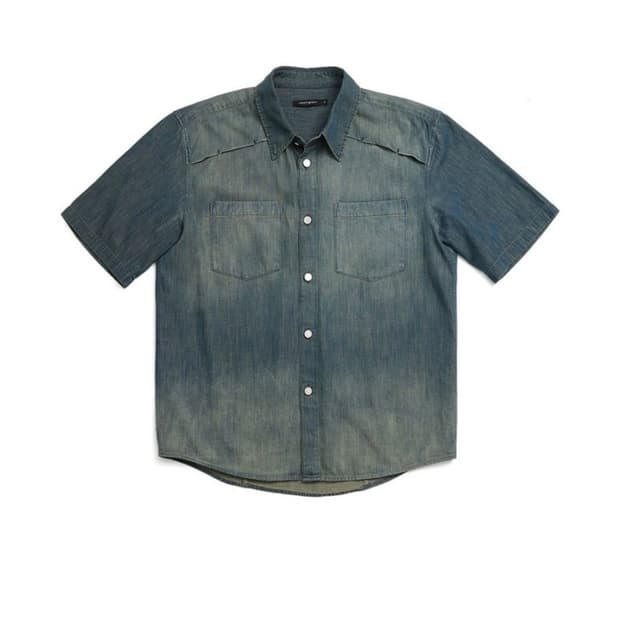 해칭룸 Vented shirt denim washed darkblue