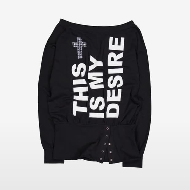 셋업이엑스이 BOLD LETTERING LOOSE TOP BLACK