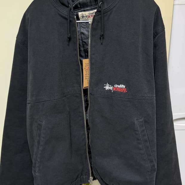 스투시 인슐레이티드 캔버스 워크 자켓 블랙 XL