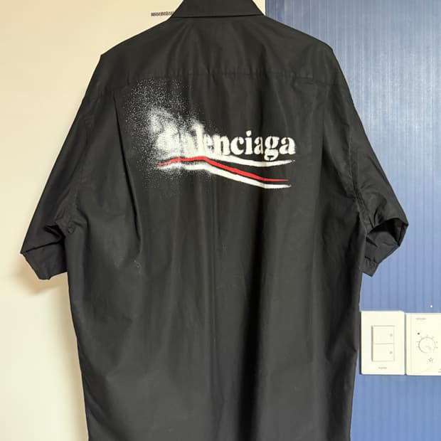발렌시아가 웨이브로고 셔츠 37사이즈