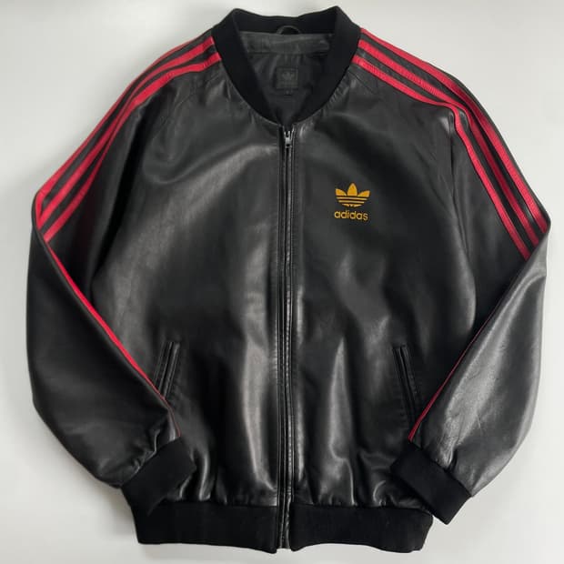 Adidas 아디다스 00‘s 재팬라인 블랙 양가죽 파이어버트 자켓