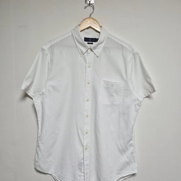 폴로랄프로렌Polo 화이트 시어서커 반팔 셔츠 XL - T155