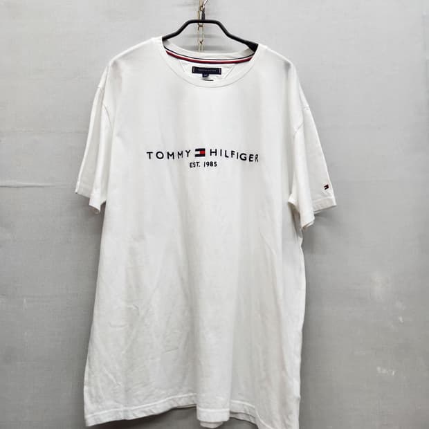 타미힐피거 빅로고자수 오가닉코튼 반팔 XL(XL)