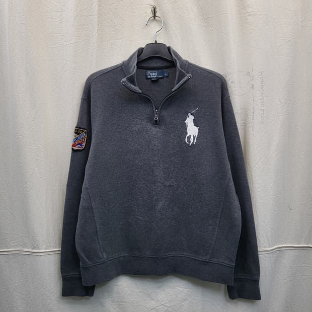 폴로 랄프로렌 빅포니 하프집업 그레이