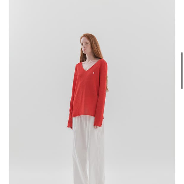 니하운 Anitta V-neck Knit (Red)