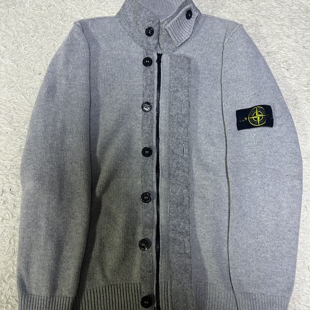 [새상품급, L] 스톤아일랜드 램스울 니트 집업 가디건