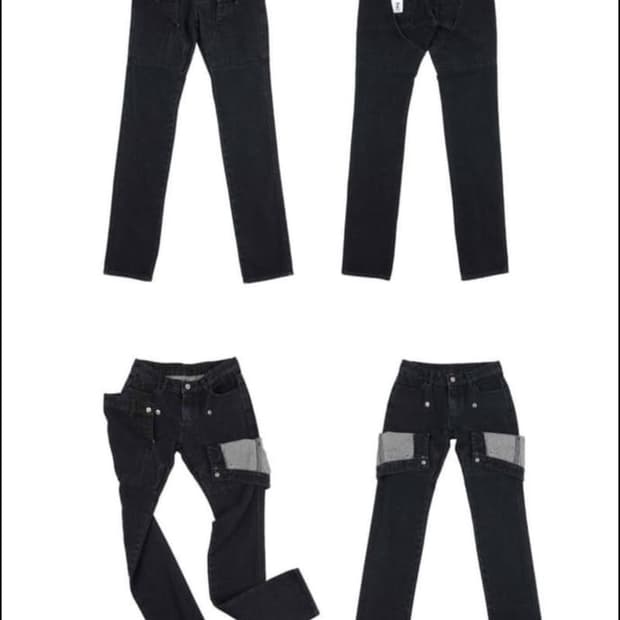 Double waist denim trousers