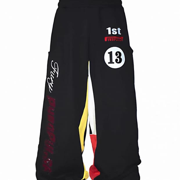 Grid 13 Patch Wide Sweatpants
