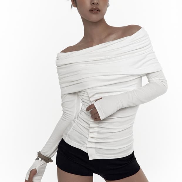 카시코 카울 후드 버튼 탑