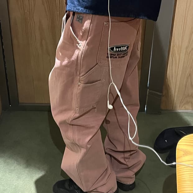 [Alfred]알프레드 핑크 데님 카펜터 팬츠