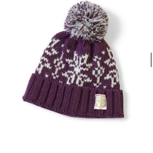 ((구해요)) 캐피탈 3G 울 스노우 패턴 니트 캡 퍼플색상
