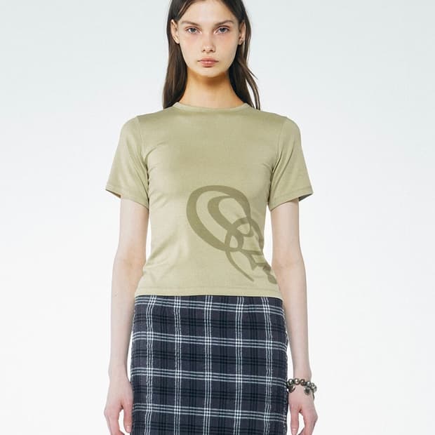 스컬프터 Oblique Logo Crop Top 