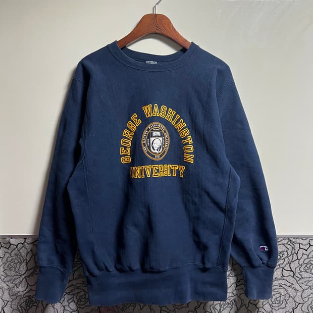 빈티지 90s 챔피온 조지 워싱턴 스웻셔츠