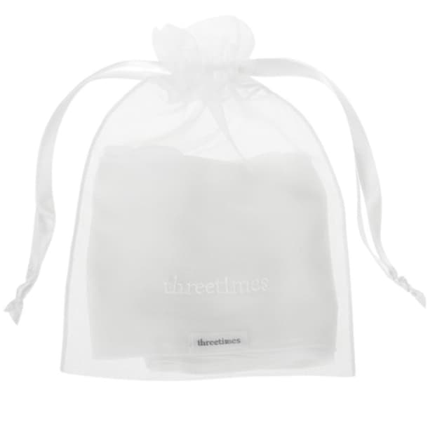 택O 새상품) 쓰리타임즈 쁘띠 쉬폰 머플러 아이보리