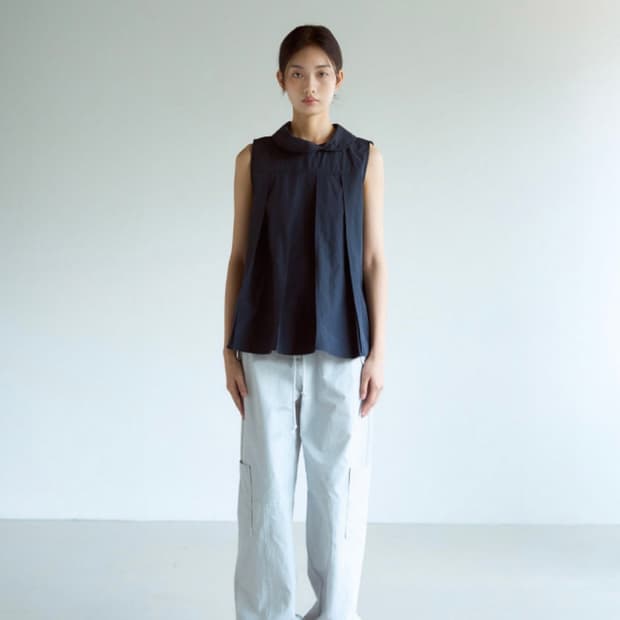 아우로 프론트 카라 블라우스