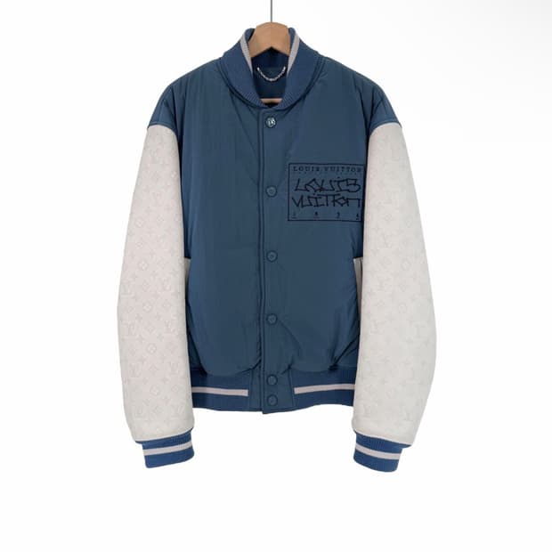 [52] 루이비통 남성 믹스드 레더 테디 바시티 블루종 블루 1AAHGX