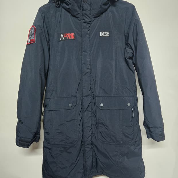 K2 알파인팀 구스다운 롱패딩 800필95 모자퍼X
